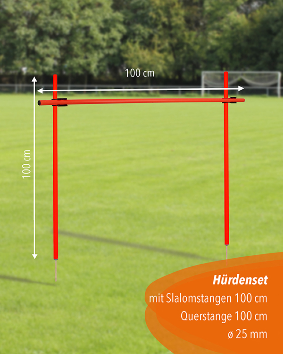 Hürdenset mit Slalomstangen, ø 25 mm, 100 cm hoch