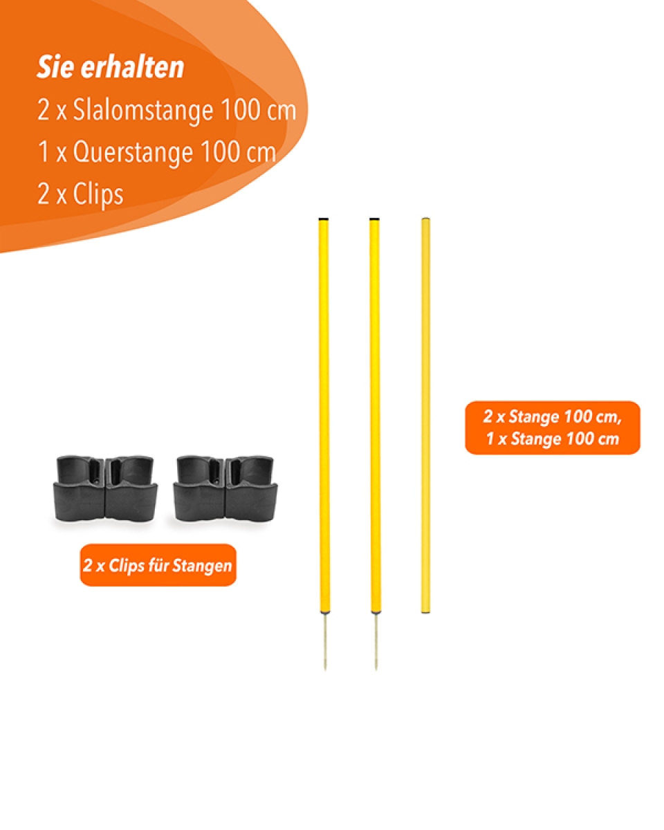 Hürdenset mit Slalomstangen, ø 25 mm, 100 cm hoch