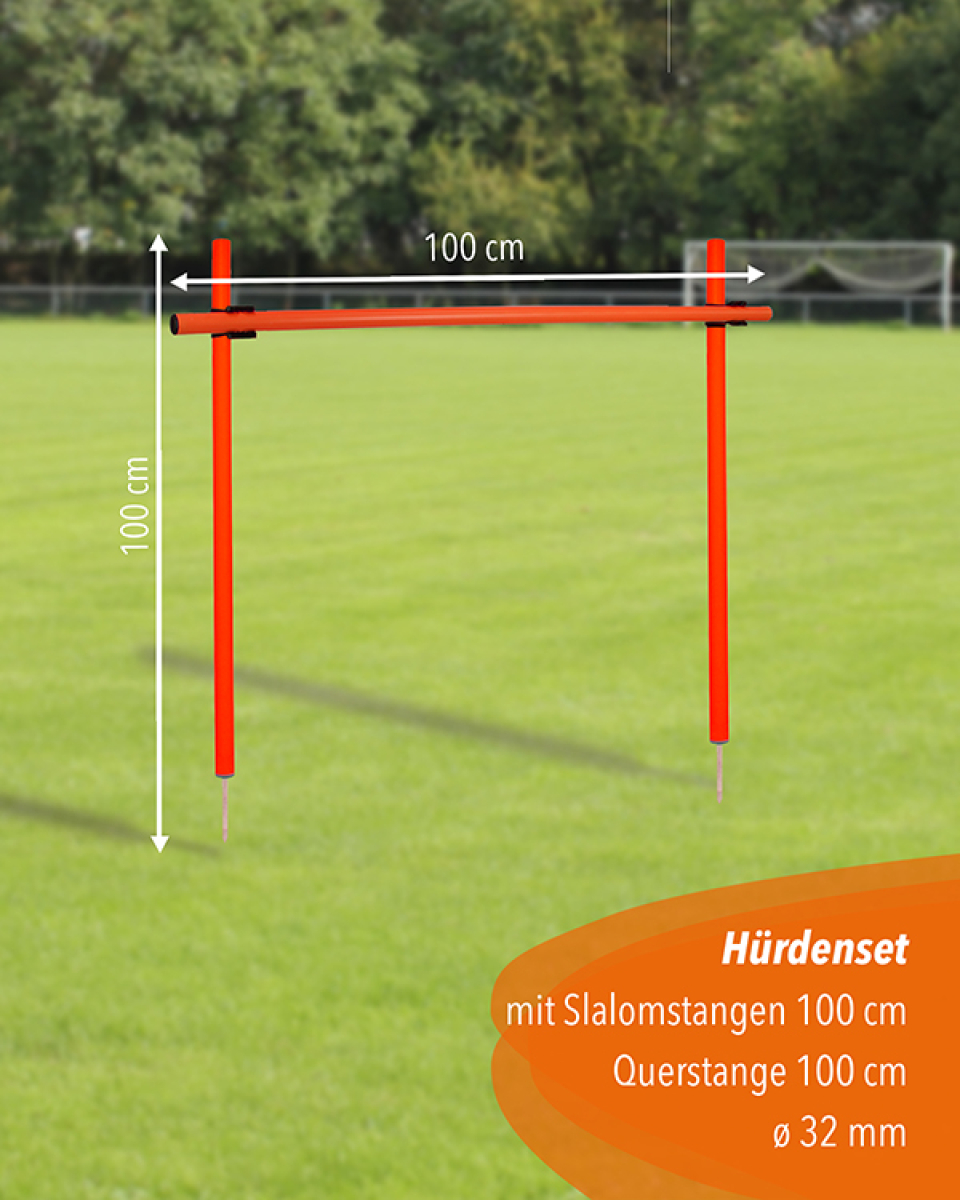 Hürdenset mit Slalomstangen, ø 32 mm, 100 cm hoch