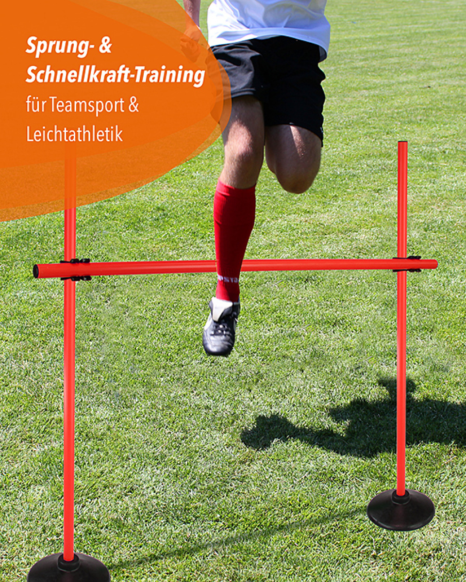 Scheibenfuß-Hürdenset mit Stangen ø 25 mm, 100 cm oder 180 cm hoch