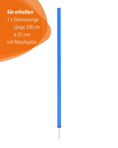 Slalomstangen mit Metallspieß, 100 cm, ø 32 mm, 3 Farben