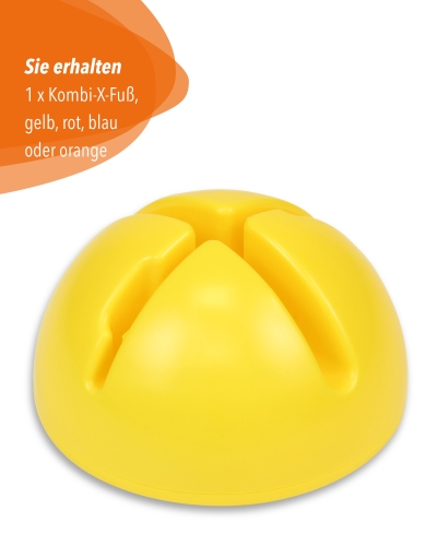 Combination X-foot made of impact-resistant plastic