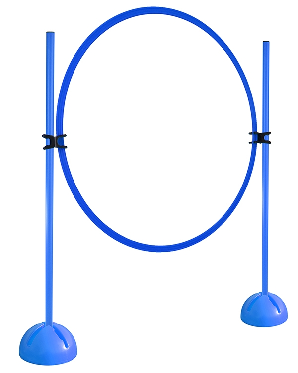 Ring hurdle set with X-foot & 25 mm diameter poles, 100 cm or 180 cm high