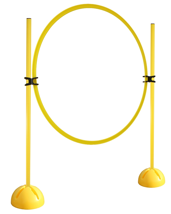 Ring hurdle set with X-foot & 25 mm diameter poles, 100 cm or 180 cm high