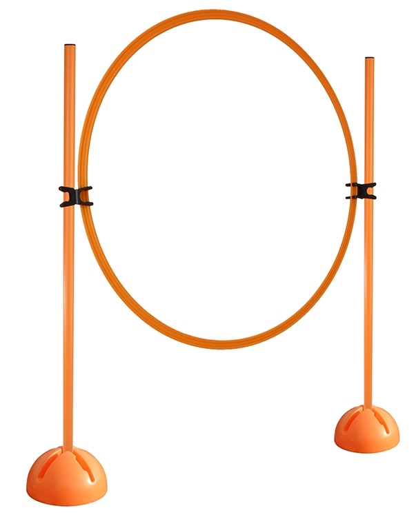Ring hurdle set with X-foot & 25 mm diameter poles, 100 cm or 180 cm high