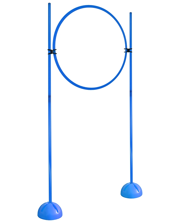 Ring hurdle set with X-foot & 25 mm diameter poles, 100 cm or 180 cm high