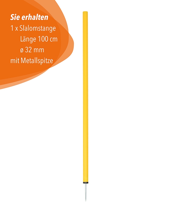 Slalomstangen mit Metallspieß, 100 cm, ø 32 mm, 3 Farben