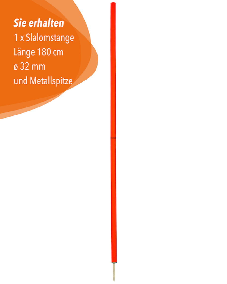 Slalomstangen mit Metallspieß, 180 cm, ø 32 mm, 3 Farben