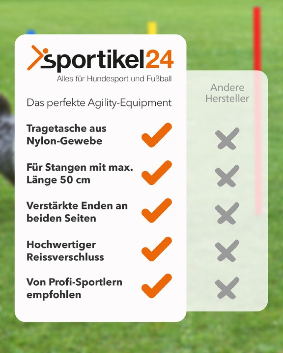 Tasche für Mini-​Hürden mit Stangen 50 cm (ohne Inhalt)