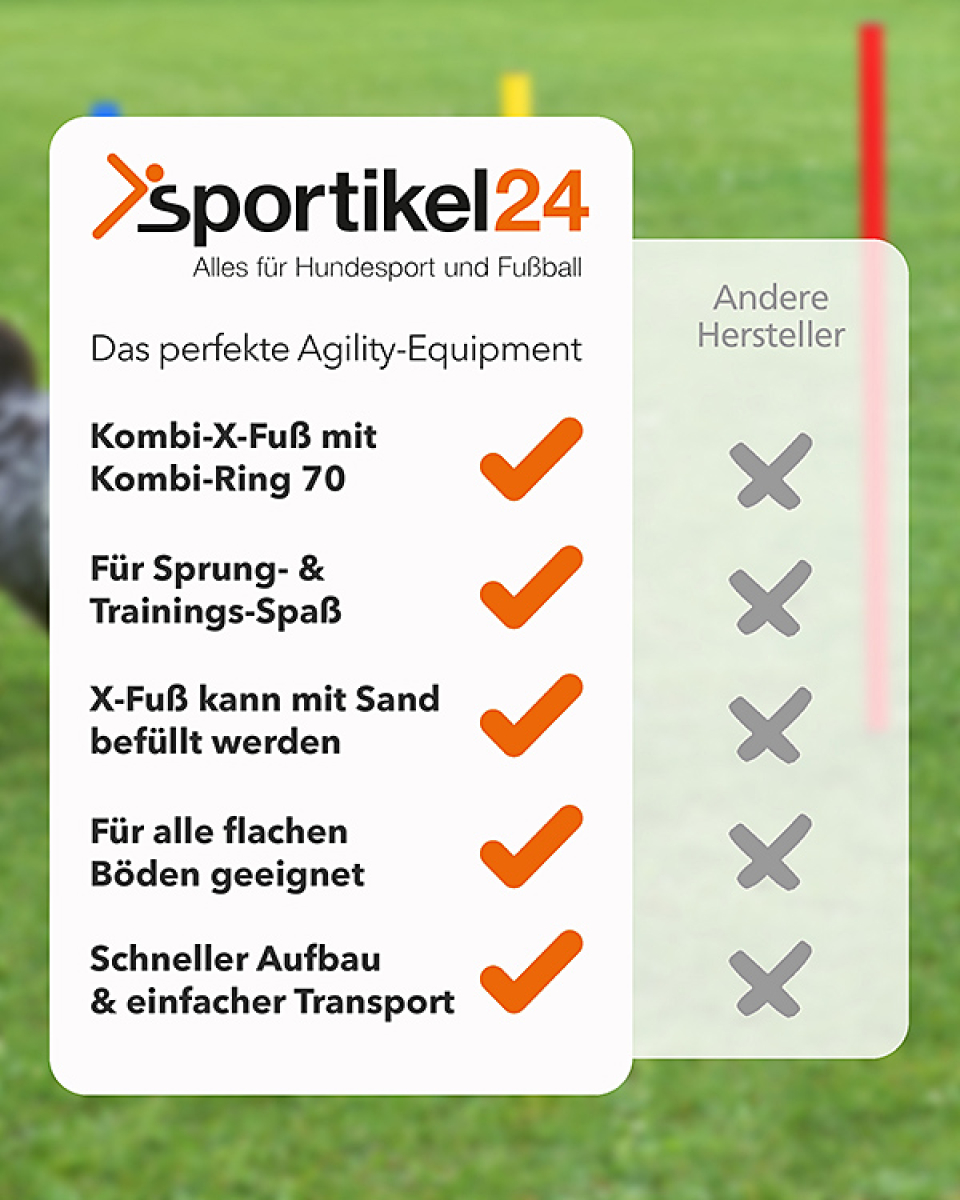 X-Fuß mit Ring 70 aus Kunststoff, 4 Farben
